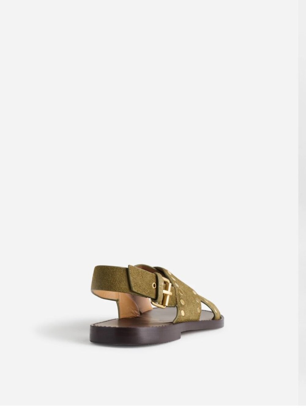 Madewell Suede Crossover Sandal, Olive Green, Size 9 - Picture 5 of 8